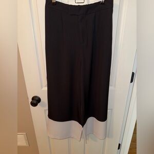 Mulla Women’s Satin Black and White Wide-Leg Pants